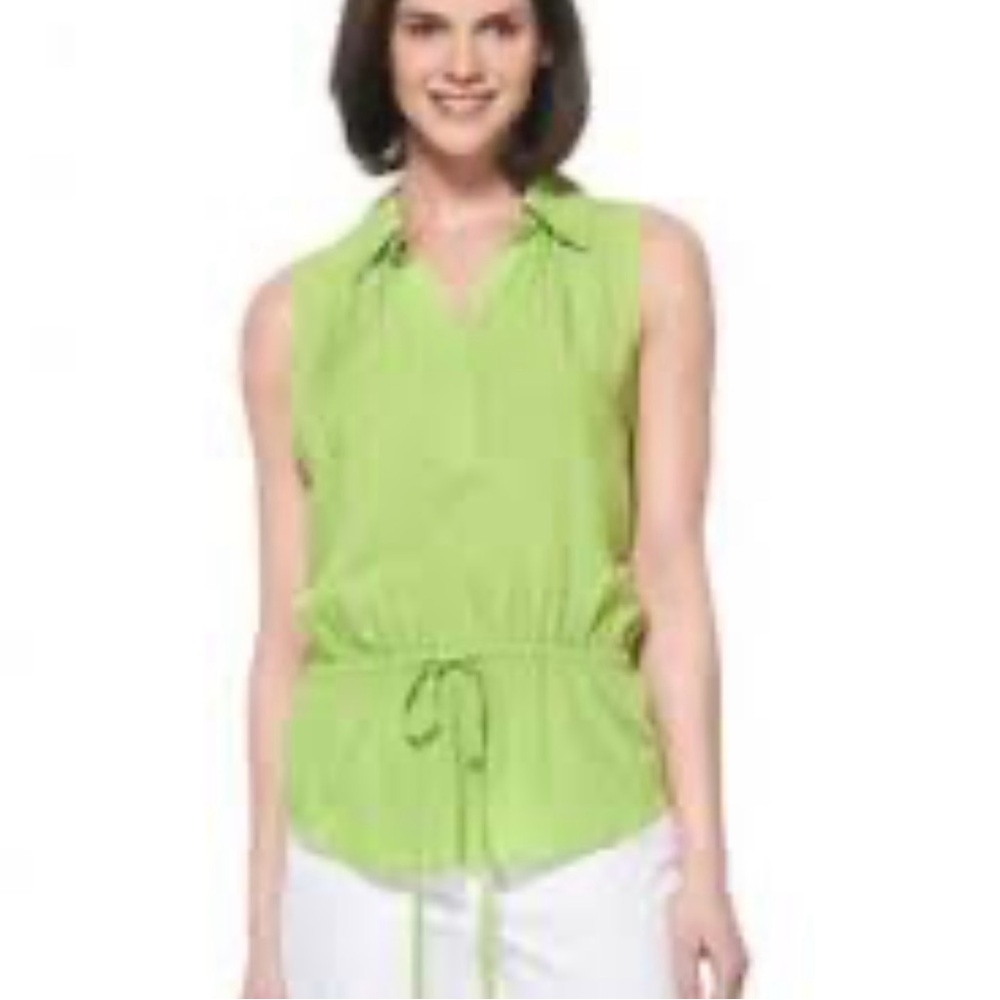 St. Tropez Lime Green Sleeveless Blouse